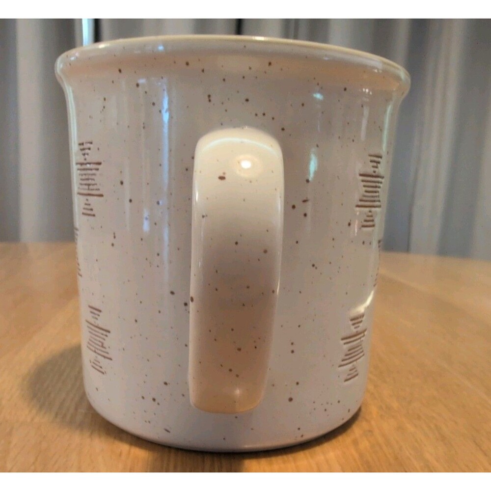 Coffee Tea Mug Southwest Design Cream & Orange 16 Oz - Picture 3 of 7